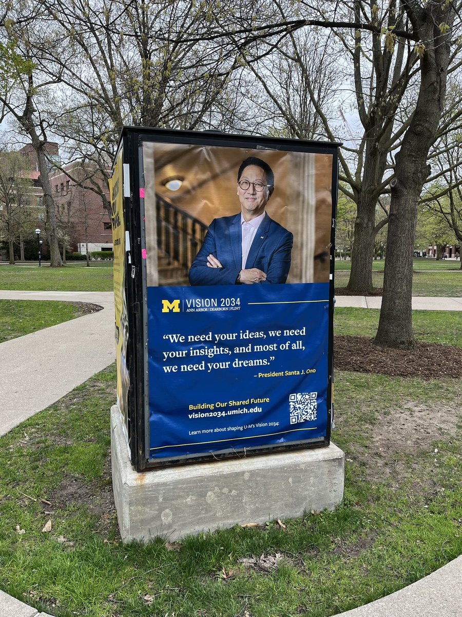 Visiting @UMich and overjoyed to see a poster featuring the inimitable @UMichPrezOno! I’m so grateful for all his guidance and mentorship during my time at @UBC, and his support for junior faculty (especially faculty from underrepresented groups!) ❤️
