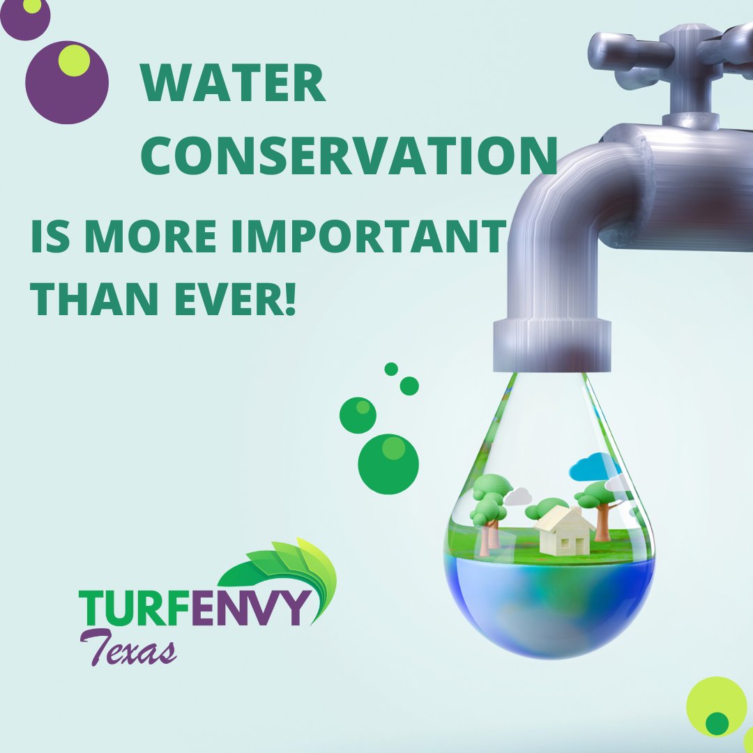 TurfEnvyTx's tweet photo. In Texas, 9.8 Million people are affected by drought! Natural grass requires around 60-70 gallons per square foot per year to survive. Upgrading to artificial turf conserves water and stays green all year!  (833)TURF-ENV [887-3368]   #TurfEnvyTX #KickingGrass #Drought https://t.co/fsGp3tQosw