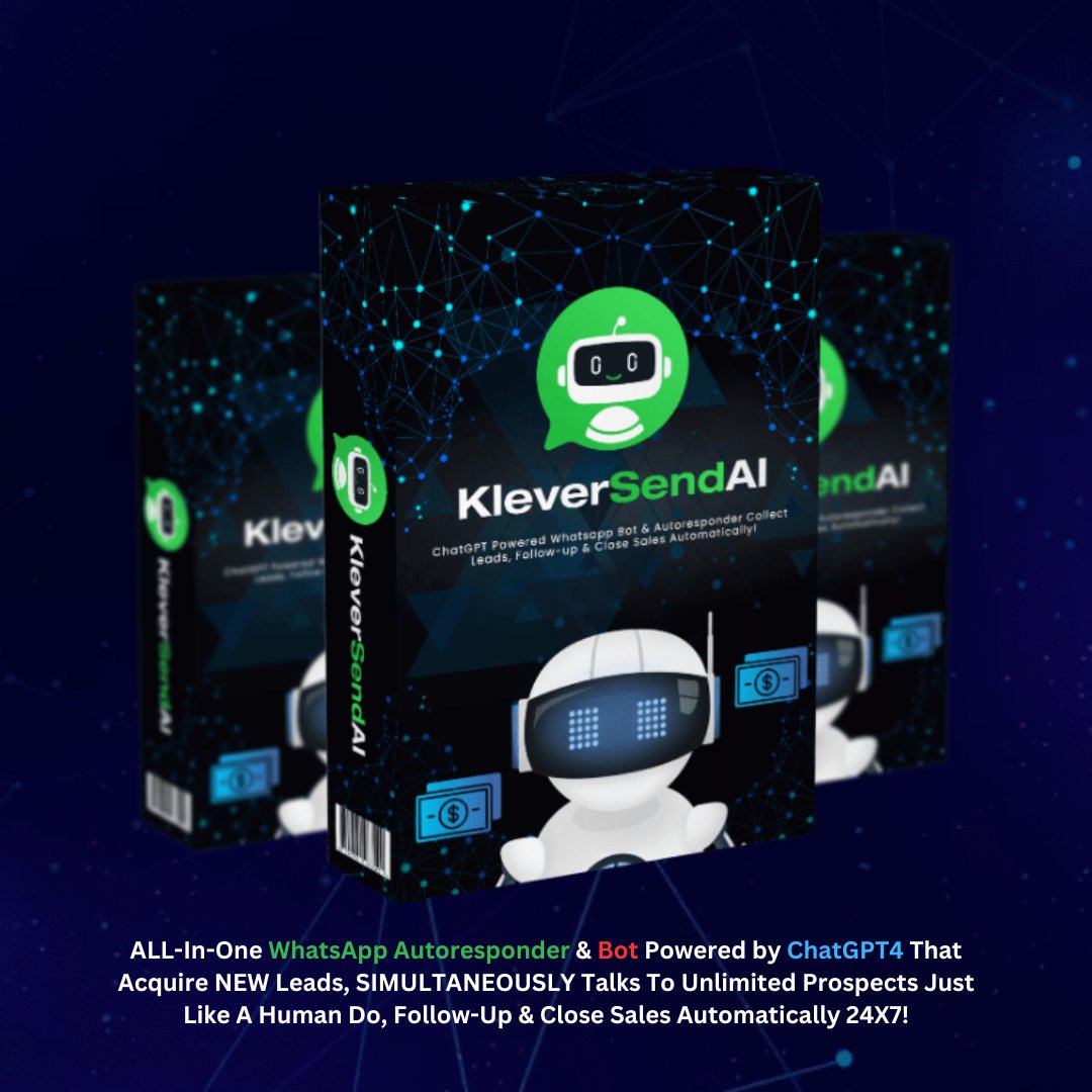 SlmhopeS's tweet photo. KleverSend AI
ALL-In-One WhatsApp Autoresponder & Bot Powered by ChatGPT4 That Acquire NEW Leads, SIMULTANEOUSLY Talks To Unlimited Prospects Just Like A Human Do, Follow-Up & Close Sales
CHECK IT OUT! https://t.co/kYeWyn9QfN
#kleversendai #ai #whatsapp #chatgpt4 #chatbots https://t.co/wd9oz458x2
