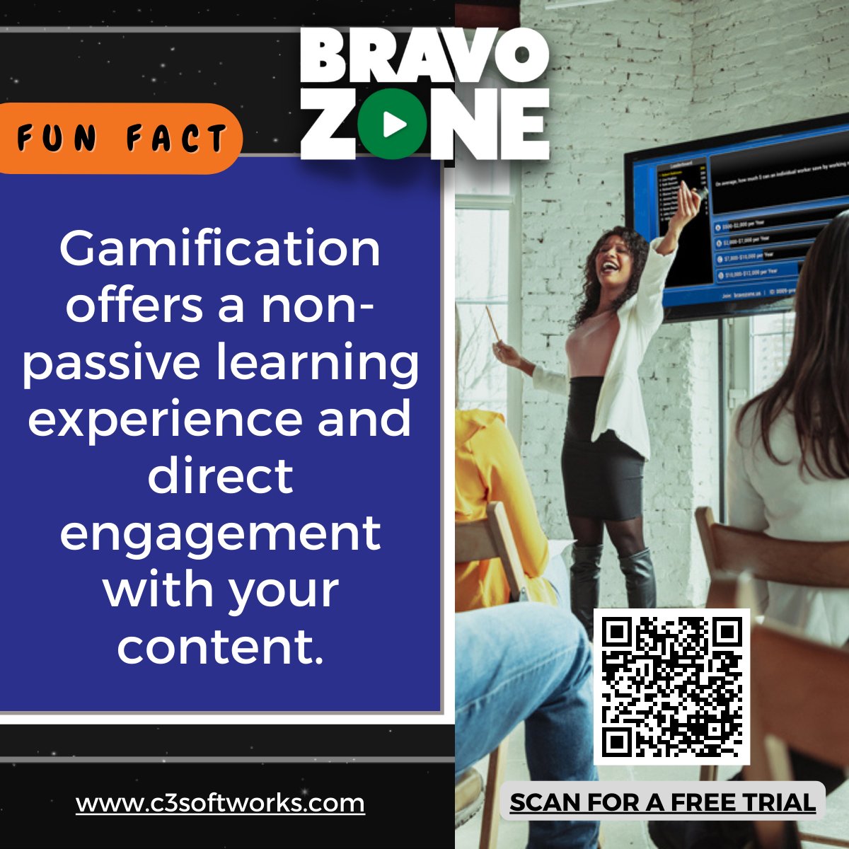 #Trainingtuesday tip from the BRAVOZONE on the #gamificationoflearning. Learn more on our website: c3softworks.com.