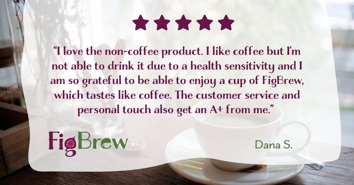 FigBrew's tweet photo. “I am so grateful to be able to enjoy a cup of FigBrew, which tastes like coffee.”

#FigBrew is a hit with #CoffeeLovers! 😍 Thanks for the glowing review, Dana. 

Visit our website to give it a try (first-time buyers get 10% off!): https://t.co/SJxCxZJtoQ 

#CoffeeAlternative https://t.co/Y228SqgDlK