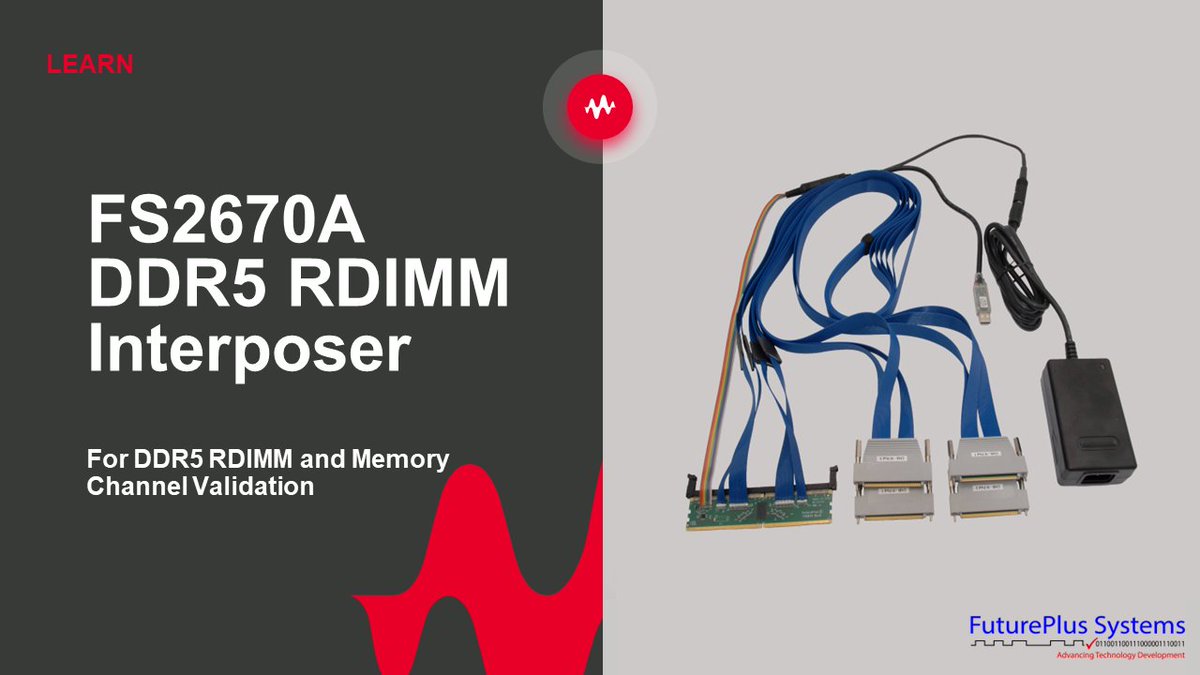 Keysight's tweet photo. We are proud to partner with @FuturePlusSys to offer the industry's only DDR5 Protocol Analysis solution for speeds up to and including 5600 MT/s. Discover how our cutting-edge tech can help you outpace the competition. Learn more: https://t.co/Hmt0cXuE8q #KeysightSolutionPartner https://t.co/aLvVu7yEA0