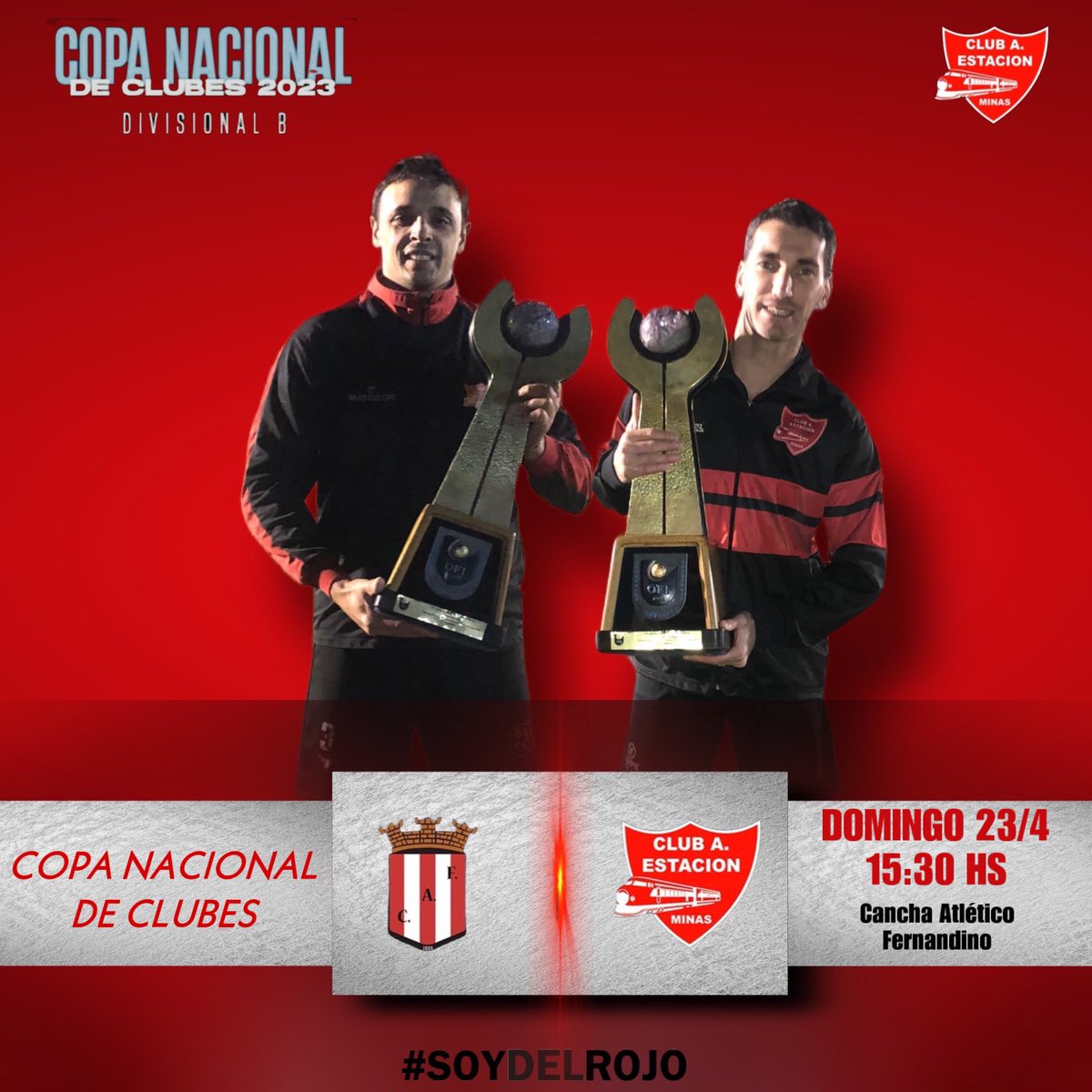 🔴COMIENZA LA COPA🔴 

Domingo 23/4
15:30hs
Cancha Atlético Fernandino 

#soydelrojo🔴