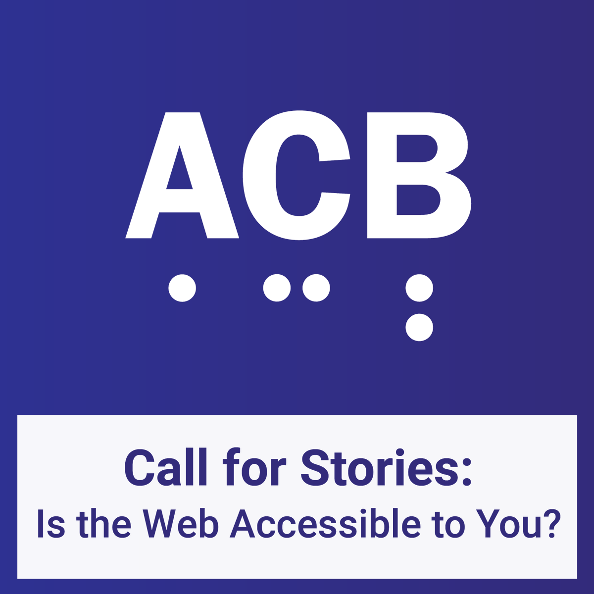 acbnational's tweet photo. Is the web accessible to you? ACB and a coalition of other disability organizations are collecting personal accounts from people with disabilities about their experiences with inaccessible websites and applications. Share your story at webstories@ndrn.org. https://t.co/xYHxlFzPn7 https://t.co/n6qTmsnLeR