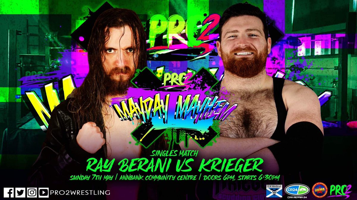🚨🚨🚨DEBUT MATCH 🚨🚨🚨
<a href="/RayBerani_UK/">Ray Berani</a> demanded that if we book him we gave him a “real challenge “ so with Tj already being in a match we have brought <a href="/KriegerUK/">Krieger</a> in to very kindly oblige with Rays request , Krieger a fast growing fan fave with pro2 fans is Ready !!!