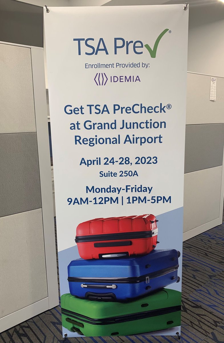 It's back! Are you looking to apply for TSA PreCheck? If so, we will be hosting an enrollment event April 24th thru April 28th on the second floor of our passenger terminal. Follow this link to register: tsaenrollmentbyidemia.tsa.dhs.gov/programs/prech…