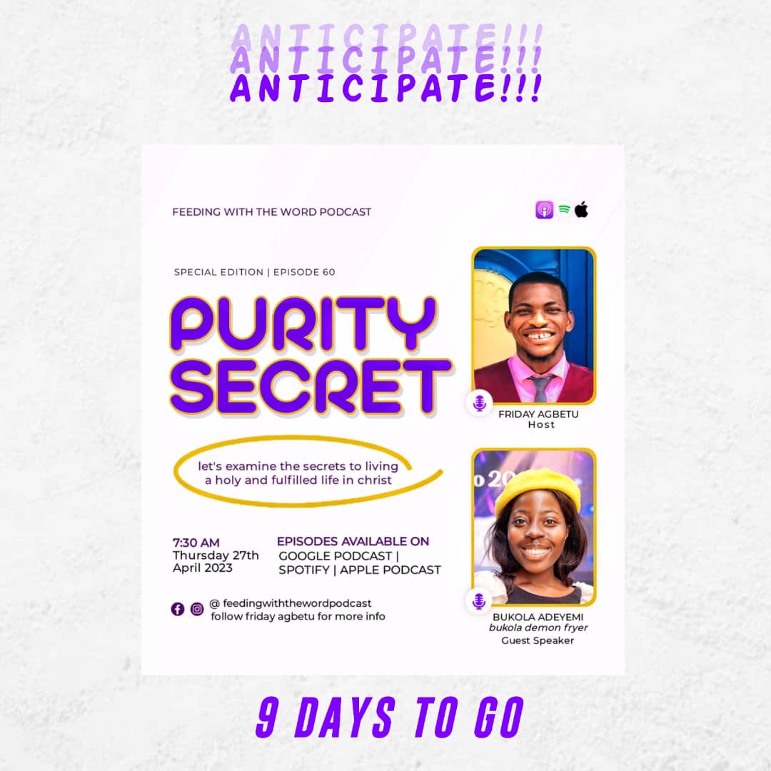 Feedingwithdwor's tweet photo. “Revealing SECRETS to Spiritual Growth is part of our agenda here on earth”
Fortunately, it’s PURITY’s turn 🤩😌

 #PURITYSECRETS
 #PURITYISPOSSIBLE
 #SPECIALEPISODE
 #EPISODE60
 #9DAYSTOGO https://t.co/6dJ35zwDQV