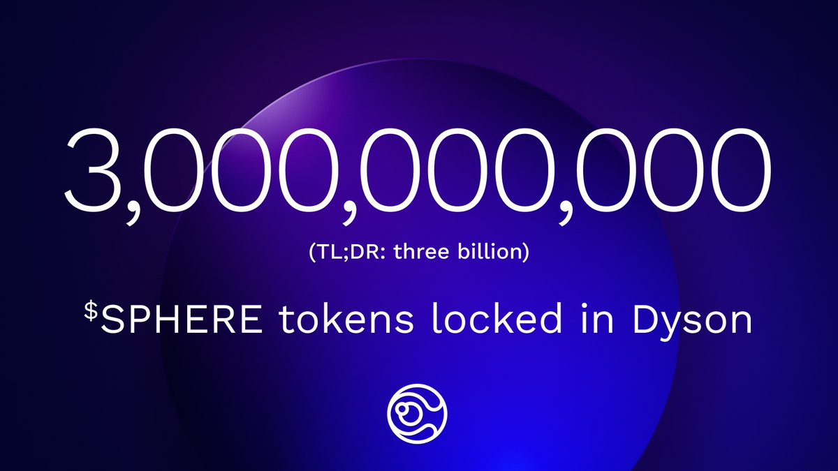 🚨Attention everyone! Attention everyone!🚨

We've hit 3 BILLION $SPHERE value locked on <a href="/dyson_money/">Dyson (🔺,⭐)</a>! 🤯