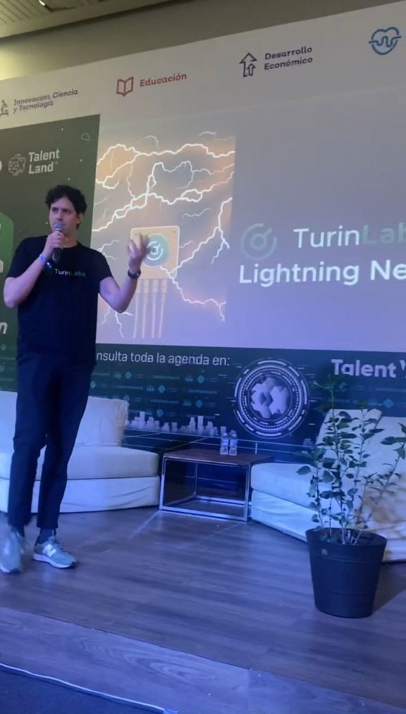 turinlabs's tweet photo. Had an amazing time last week attending to #jaliscotalentland2023, sharing space with @tutellus and educating on #Bitcoin's Lightning Network. Plenty of people had the chance to experience our products first handedly. This is just the beginning for #turinlabs and its ecosystem.🚀 https://t.co/O1IJWzXOEg