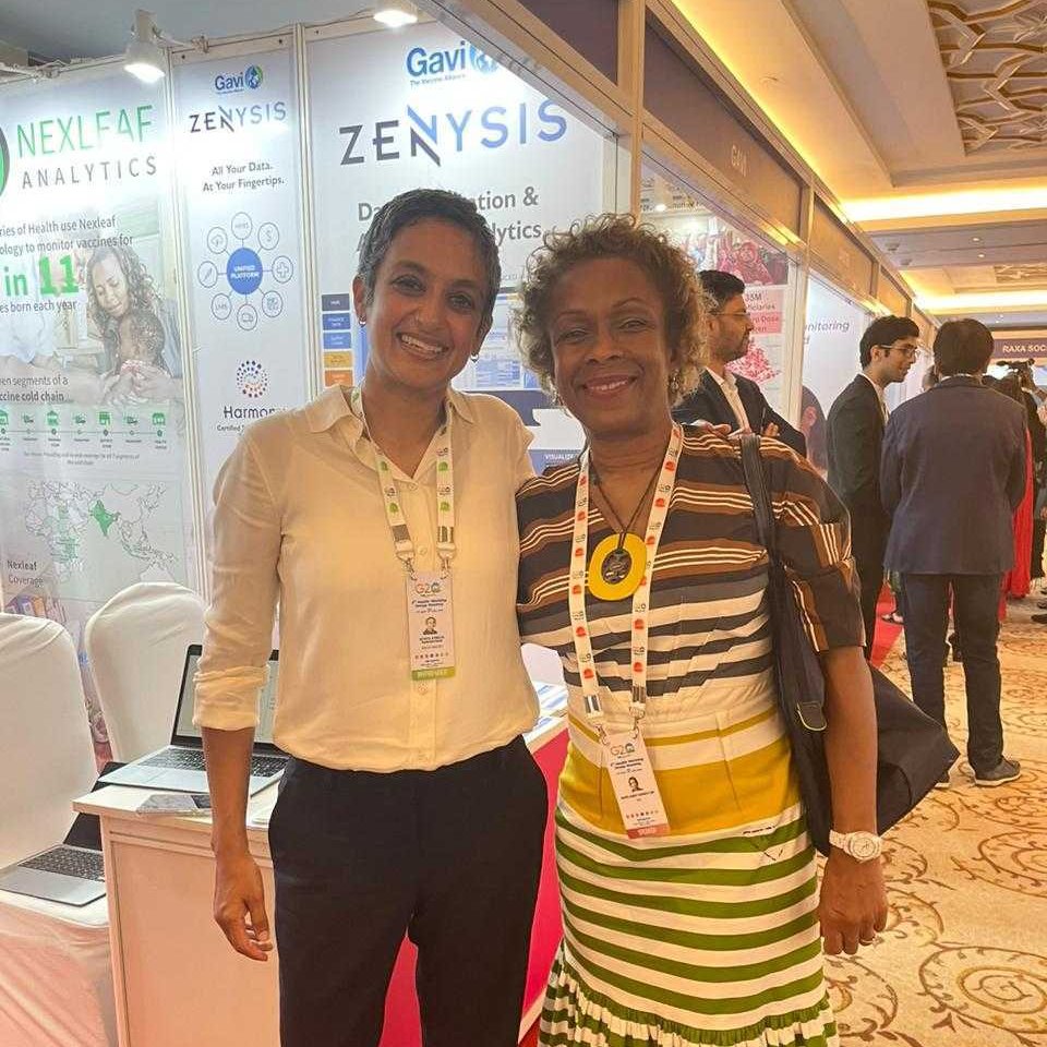 Nexleaf's tweet photo. We're so grateful for the opportunities #G20India has bought us so far. A focused discussion with @GaviMarieAnge & @yodifiji on the partnership between @gavi & #Nexleaf, as well as the chance to meet with Dr. @mansukhmandviya, the Honorable Minister for @MoHFW_INDIA. https://t.co/EqwWq9UNcZ