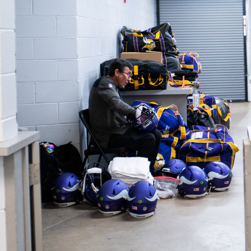 Vikings's tweet photo. He started part-time work with the #Vikings in 1975.

Or on June 1, 1979, he joined the organization on a full-time basis.

And after nearly 50 years with the club, Dennis Ryan, the longtime equipment manager and an integral piece of the franchise's history, is retiring.