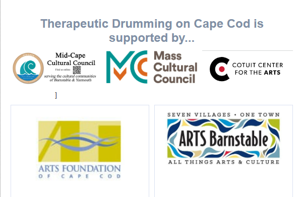 Many Thanks to the Arts Organizations that support Drumming for the Differently able on Cape Cod.
@midcapeculturalcouncil 
<a href="/masscultural/">Mass Cultural Council</a> 
@cotuitcenterforthearts 
@artsfoundationofcc 
@artsbarnstable
