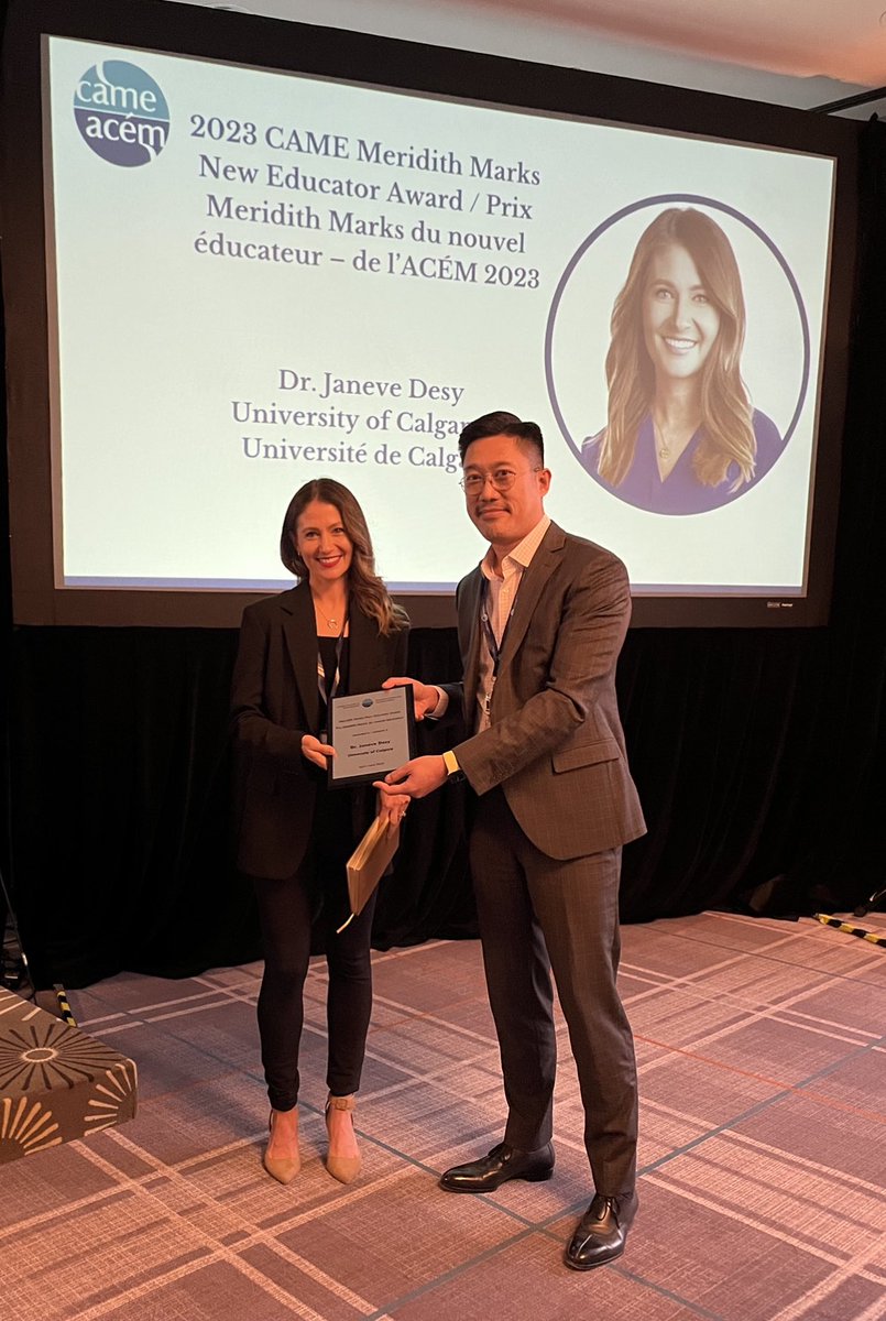 Our President Dr. Marcus Law was pleased to present the 2023 Meridith Marks Award to Dr. Janeve Desy from the University of Calgary at our award cocktail event last night at #ICAM2023! <a href="/JaneveDesy/">Janeve Desy</a> <a href="/LawMarcus/">Marcus Law</a>