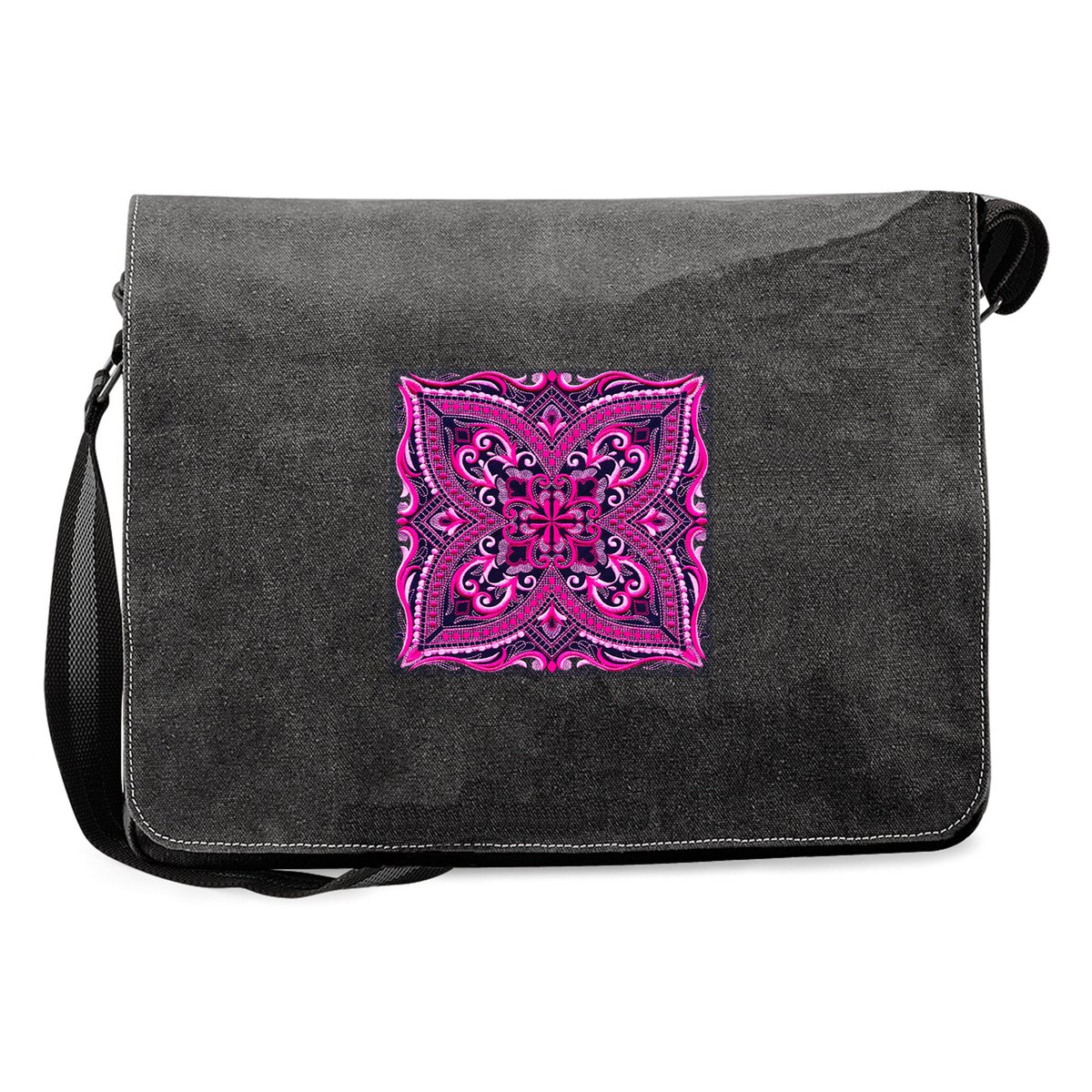 Rekindledluv's tweet image. Wow picks! Vintage Black Canvas Messenger Bag with embroidered 'Boho Kaleidoscope' design at £45.00 at etsy.com/listing/970337… Choose your wows. 🐕 #BeeBag #FrenchBag