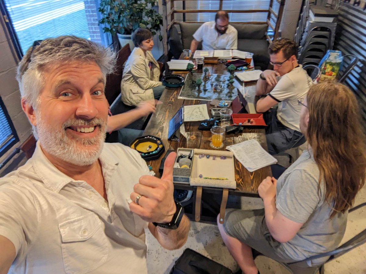 4PillarPlay's tweet photo. Monster playtest! The Tallon Cat snuck into our regular game! They were reskinned as mutant crocodiles to fit the swamp theme  and performed great against a tough party! Thanks to @FreightYardBrew for the great place to play! Thanks to @TMPinSYR from @TSPHCTweets for the pics! https://t.co/aKvA8Qxs9l