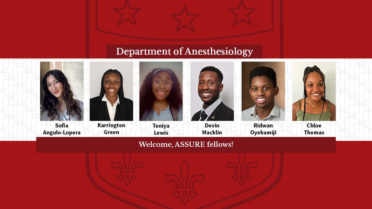 We're thrilled to welcome the 2023 ASSURE fellows to #WashUanesthesia. These six fellows will spend the summer participating in basic, clinical & translational research projects alongside WashU faculty. Congratulations to our fellows & welcome to the team! sites.wustl.edu/assure/announc…