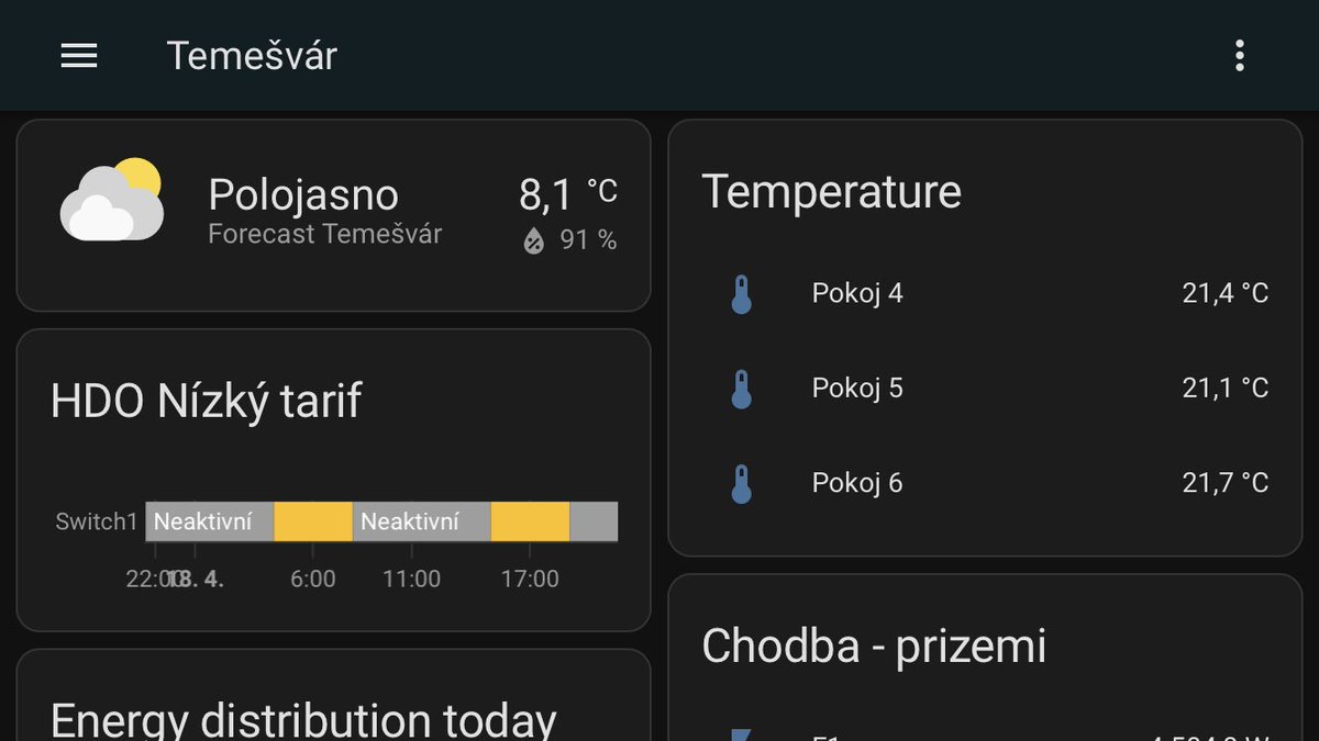 zoklkot's tweet image. V rámci projektu na @CVUTFEL #ChytryTemesvar jsme se trochu posunuli. Sezóna začíná a bylo třeba přejít z režimu #ProofOfConcept do režimu #Prototyp. Takže chytrá náhrada zařízení #Rego je nasazena a 3 pokoje jsou chytře vytápěny. Správkyně objektu se už učí ovládat #HA 👍👍👍