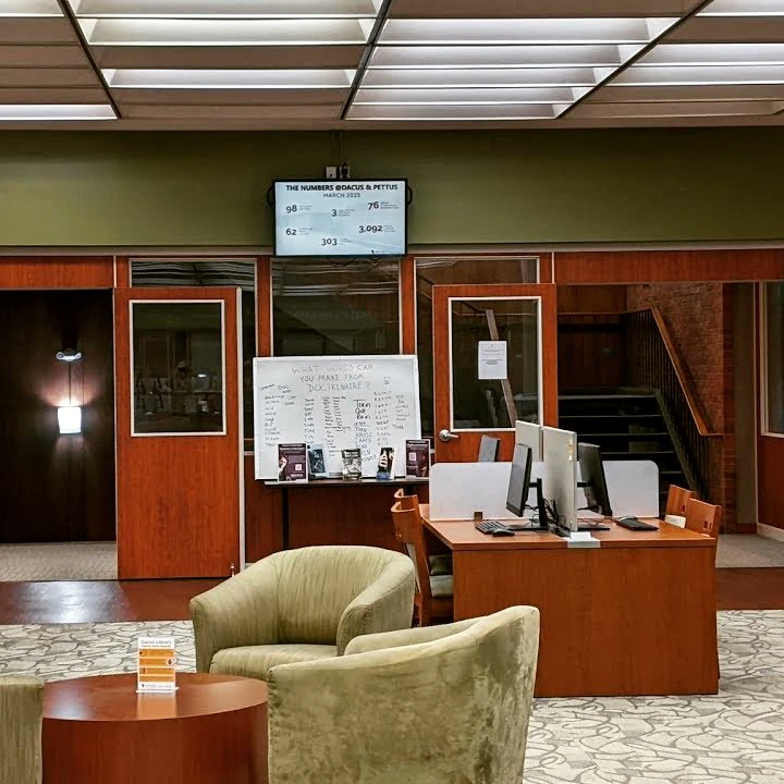 dacuslibrary's tweet image. Small updates, better impact: we recently installed new monitors on the library&apos;s Main Floor! The monitors are larger and have crystal clear resolution for easier reading 👓. Soon, monitors will also be installed on the Upper and Lower Floors, too!