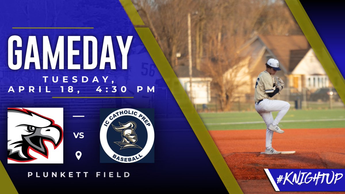 The Knights host Aurora Christian in game 1 of their series at Plunkett Field today at 4:30 PM. Yesterday's postponed game vs Aurora Christian will be played Friday 4/21 at 4:30 at ACHS.
GO KNIGHTS!