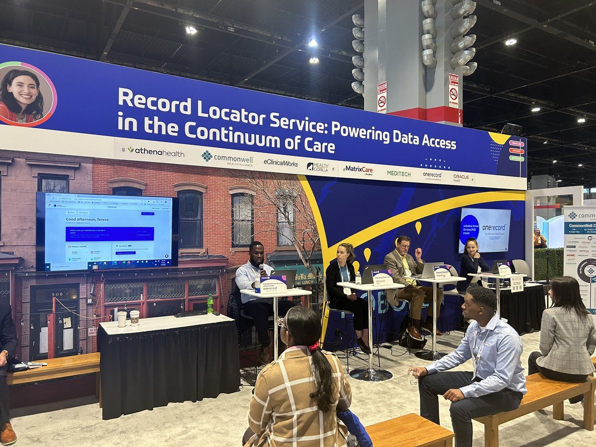 liz_buckle's tweet photo. Back to the interop showcase demo, with one of our connected members @OneRecord demonstrating the patient accessing her own clinical data with identity verification to #IAL2 #InteropDoneRight #HIMSS23 https://t.co/7WIFBoJVmO