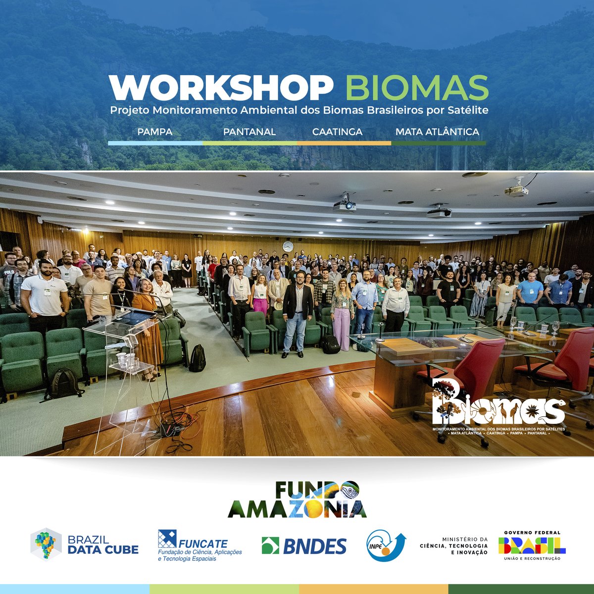 BrazilDataCube's tweet image. Produtos, resultados e parcerias do projeto BDC foram apresentados no Workshop do projeto BIOMAS que aconteceu no INPE no dia 14 de abril de 2023 com a participação de 170 pessoas presentes e 958 pessoas acompanhando pelo Youtube.
#BrazilDataCube #ProjetoBIOMAS  #INPE #BNDES