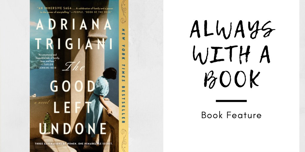 alwayswithabook's tweet photo. #BookFeature: THE GOOD LEFT UNDONE by @adrianatrigiani @DuttonBooks @MBeatie
Out in Paperback today, April 18th!!!
#TheGoodLeftUndone #AdrianaTrigiani #PaperbackRelease
https://t.co/lcjiMtGRag https://t.co/2NVJz3PYKp