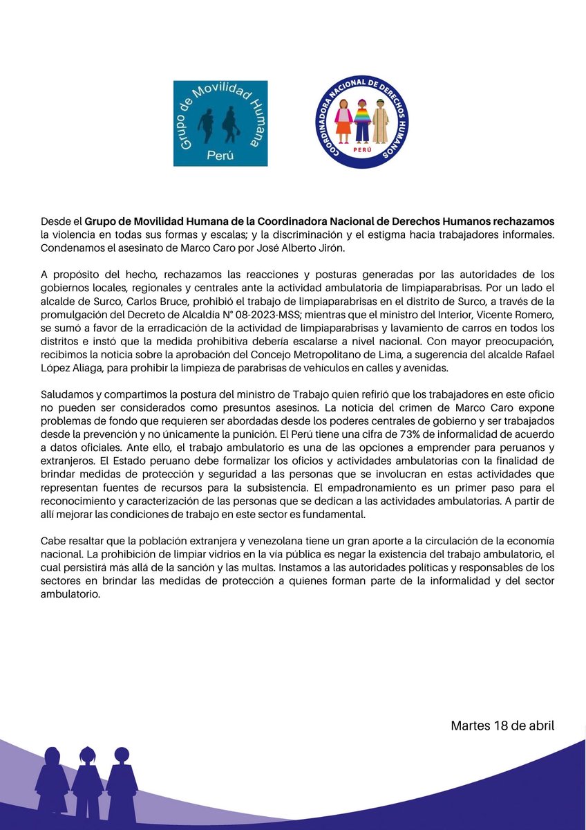 Movilidad Humana Perú tweet media