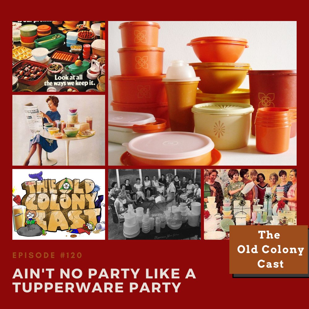 OldColonyCast's tweet photo. On this episode of The Old Colony Cast, Fish and Andy get nostalgic about food storage as Hanna unpacks the history of Earl Tupper's plastic tubs.

https://t.co/VBjM9pGINF

#tupperware @Tupperware https://t.co/DGXKzhdwHz