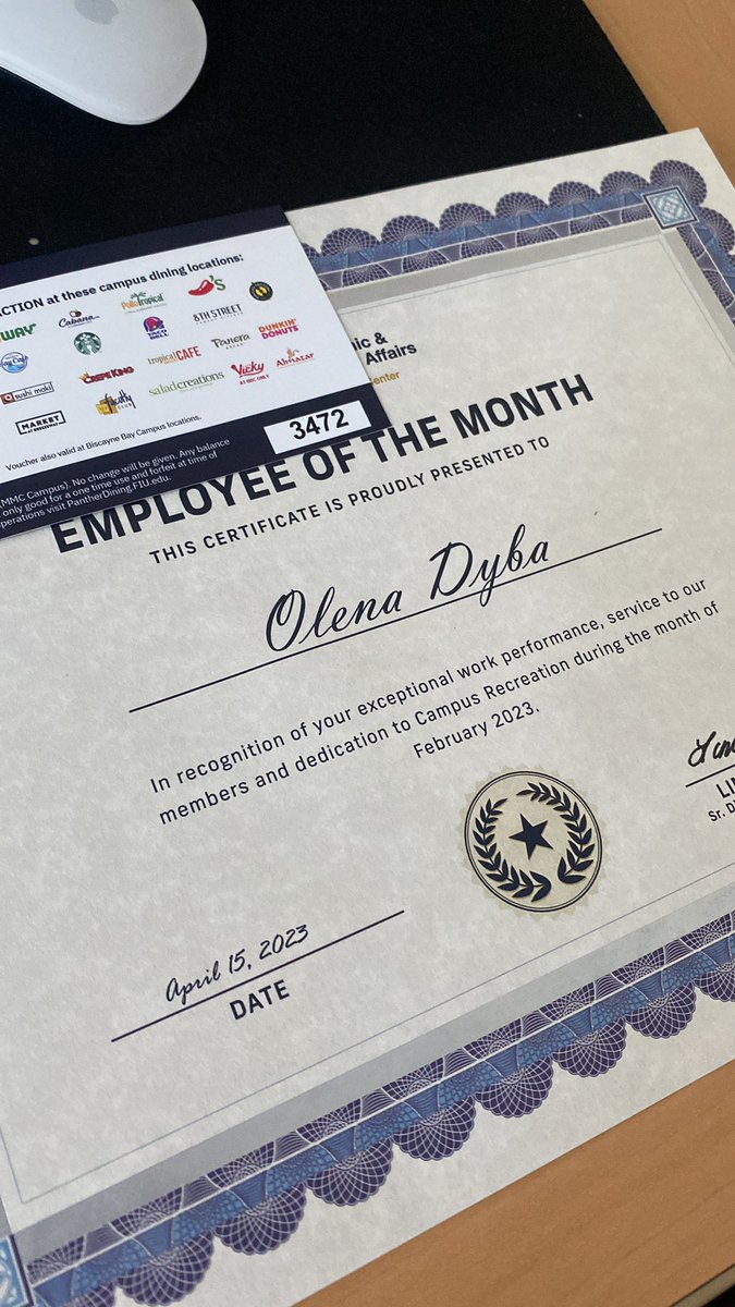 olena_dyba's tweet photo. 🥳🥳🥳

#employeeofthemonth #FIU https://t.co/PNF5oneNld