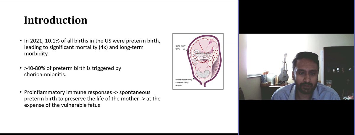 songMD's tweet photo. Chorioamnionitis is highly associated with preterm birth- lower the gestation age, higher risk!
Inflammation/Chorio ➡️ “preterm birth to preserve the life of the mother… at expense of vulnerable fetus”
#NeoTwitter
#LifeLongLearning
#LearnWithKP https://t.co/maF2qIOZvu