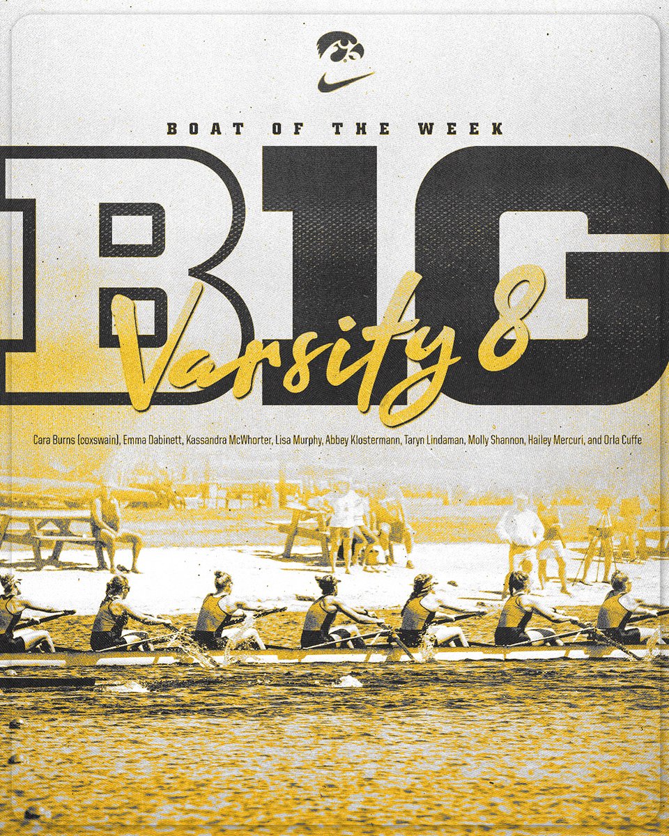 iowarowing's tweet photo. FIRED UP. 

Hawks earn Big Ten Boat of the Week! 🔥 

#Hawkeyes https://t.co/PouUSm1VJf