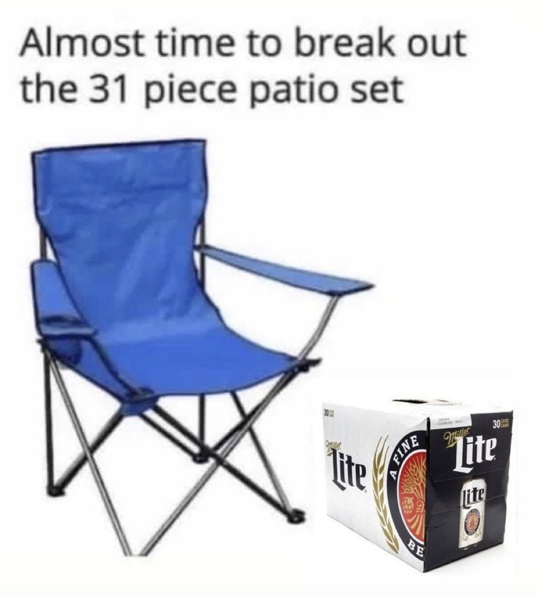totalfratmove's tweet photo. Fellas, the weather is warming. This is a reminder to dust off your patio set! https://t.co/T24Xs7k3Vc