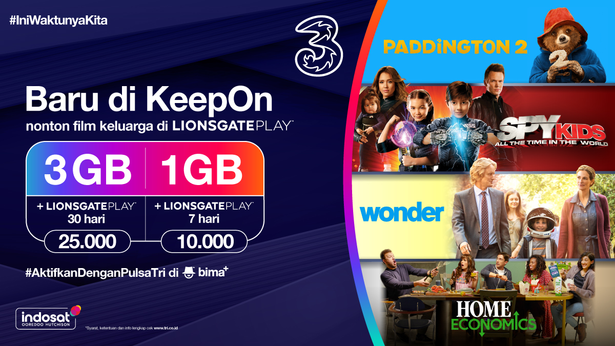 Nonton film keluarga bareng #TriIndonesia. Kamu bisa aktifkan KeepOn 3GB untuk bisa nonton film bareng keluarga agar makin seru di LionsGatePlay!

Aktifkan di bit.ly/LGPSOSMED

#IniWaktunyaKita