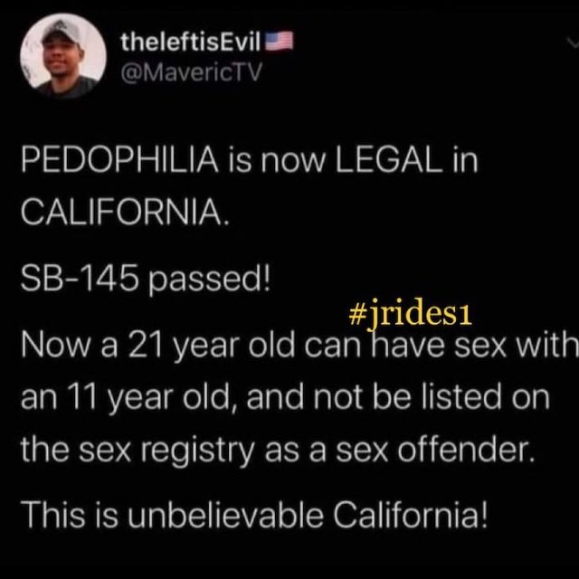 SoulNatureX's tweet photo. California has made it official:
DEMOCRATS ARE PAEDOPHILES.
No turning back now, their evil is on full display. Absolutely sick and twisted demons🤬 https://t.co/W2o7cQUMji