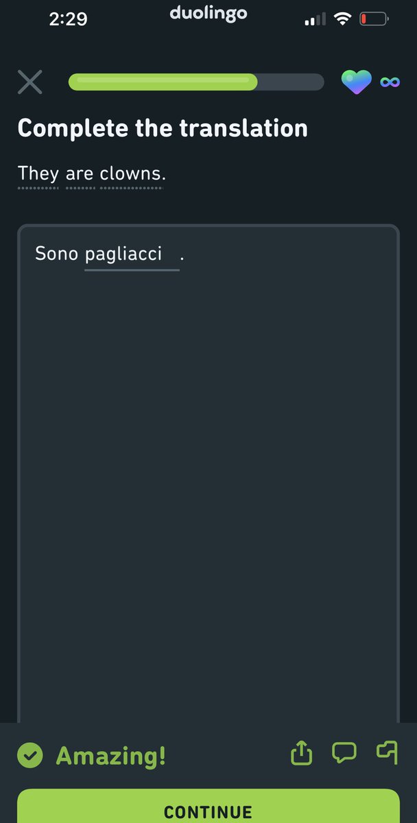 I am not sure why #duolingo thinks clowns are one of those occupations I need to know in Unit 1. It comes up much more frequently than I would have imagined- are circuses a big part of Italian daily life? 🧐
