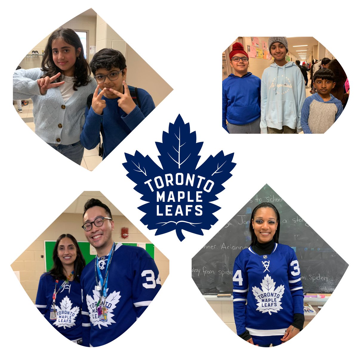 Copeland_PS's tweet photo. We are wearing blue and feeling excited - #GoLeafsGo 
Wishing our Leafs good luck in the playoffs @MapleLeafs https://t.co/C5HydOlBKS