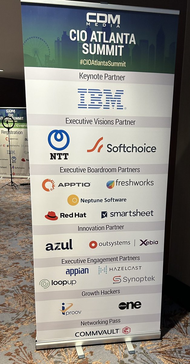 JuliaForsyth's tweet photo. Solid presentations, panels, and advice today at #cioatlantasummit ‘be mission focused, translate experiences into value, and demonstrate collaborative innovation daily’ now that’s what real IT leadership looks like! Delighted to be here to support with #iproov https://t.co/YTsuPjyZiK