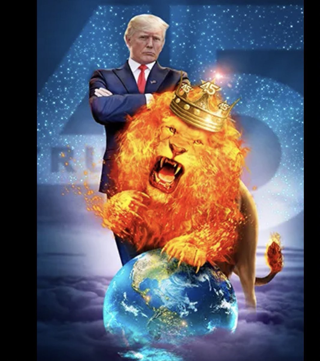 DonnieDarkened's tweet photo. Donald Trump just released NFT’s as apart of his series of ‘Trump Cards.’ 

Here are two of them. Both appear to depict his conquering of the world, as his been foreshadowed many times before. https://t.co/2GXWXIR8L6