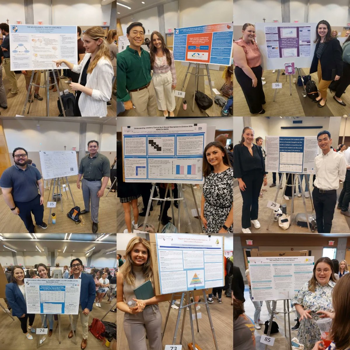 CUAPsychology's tweet photo. Here are just some of the many Psychology Students poster presentations at the Pryz today.

Congratulations to everyone for their work and poster presentations!

#cua 
#cuapsych 
#cuatresearchday https://t.co/oLzEt78Wm2
