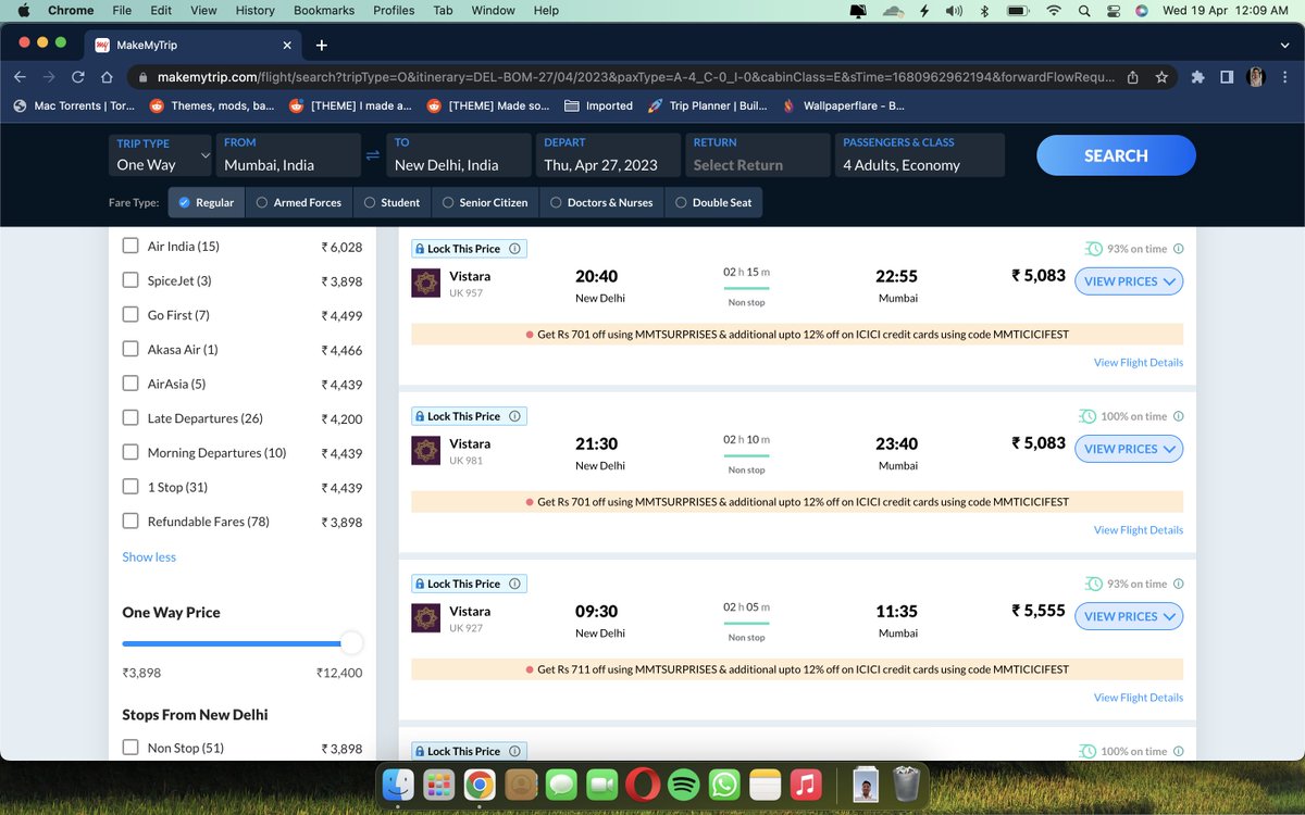 insomniacfool's tweet photo. (1/3) Hello, I recently booked a flight from Mumbai to Delhi for the 27th of April 2023 from MakeMyTrip showed me flight options &amp; I booked my ticket with the preferred Airline I wanted! Only to realise after a few days my flight details were changed from Delhi to Mumbai. https://t.co/hUbhm0HZuF