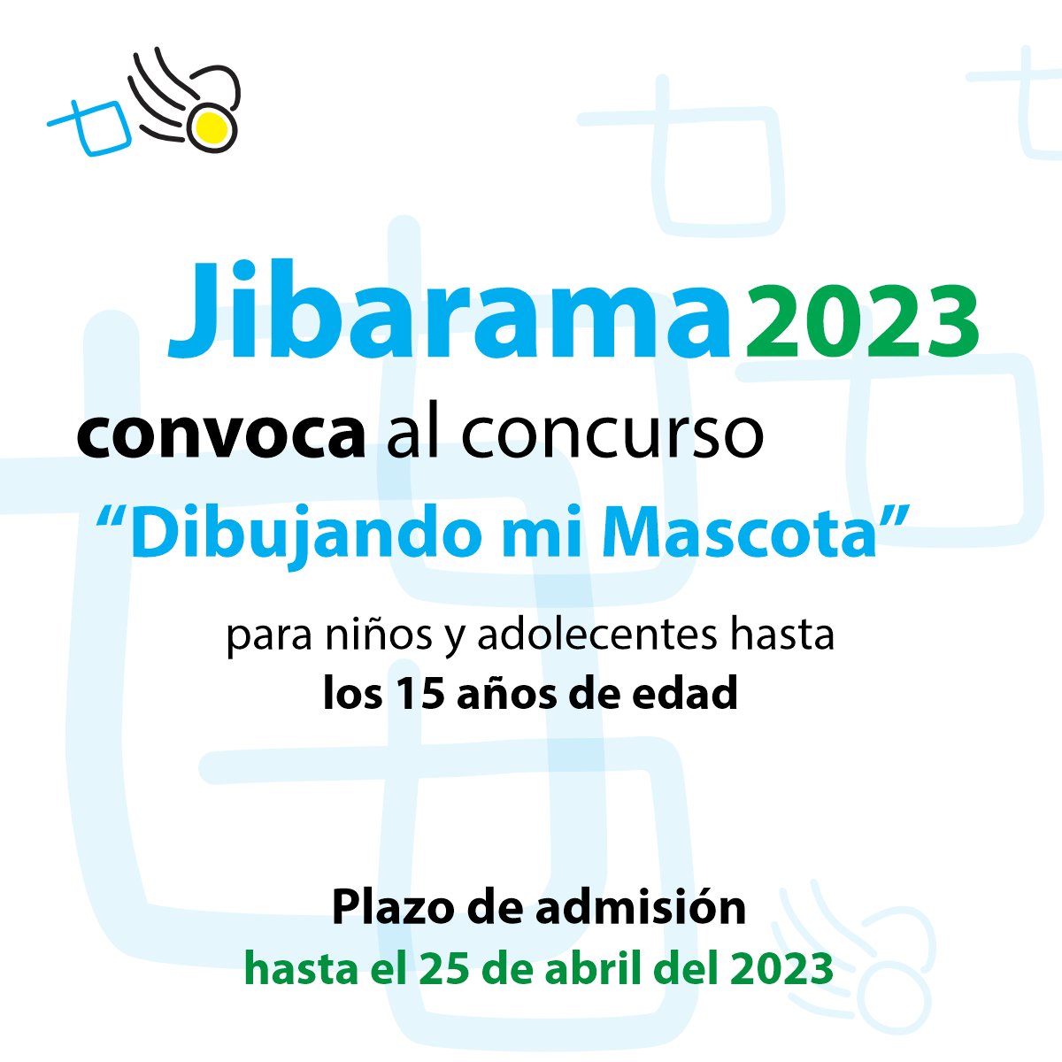 jibarama's tweet photo. Concurso Infantil de Dibujo
El Festival de Cine Medioambiental de Gibara, Jibarama 2023 convoca a participar en el concurso “Dibujando mi Mascota”.
Podrán participar niños y adolescentes hasta los 15 años de edad. https://t.co/MMy7vzK41d