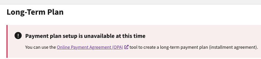0xa11e's tweet photo. @hi_karlagomez @IRSnews Don't even get me started on this screen for long term payment plans that's been broken for months too https://t.co/NZCKMYSolH