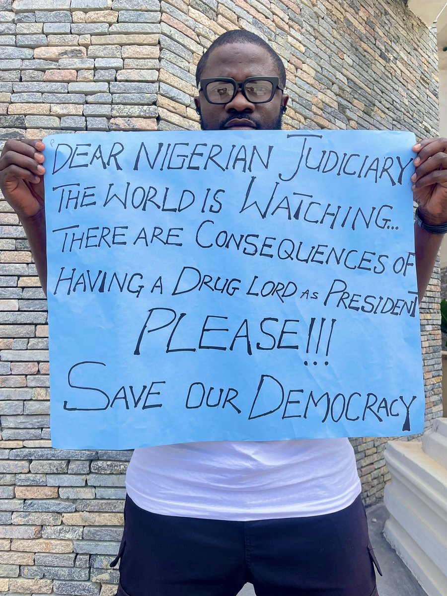 OmegaXDreams's tweet photo. Greetings Well meaning Nigerians/Obidients home & abroad, As we are patiently waiting for the Judiciary to give justice to the people!!! 

It is our duty to remain peaceful while we kick off our online protest with the hashtag #SaveOurDemocary 🪧
Let’s be civil & creative with our marker ✍️ & Cardboard paper!!! 

Together we can!!! 🇳🇬✊🏽♥️
