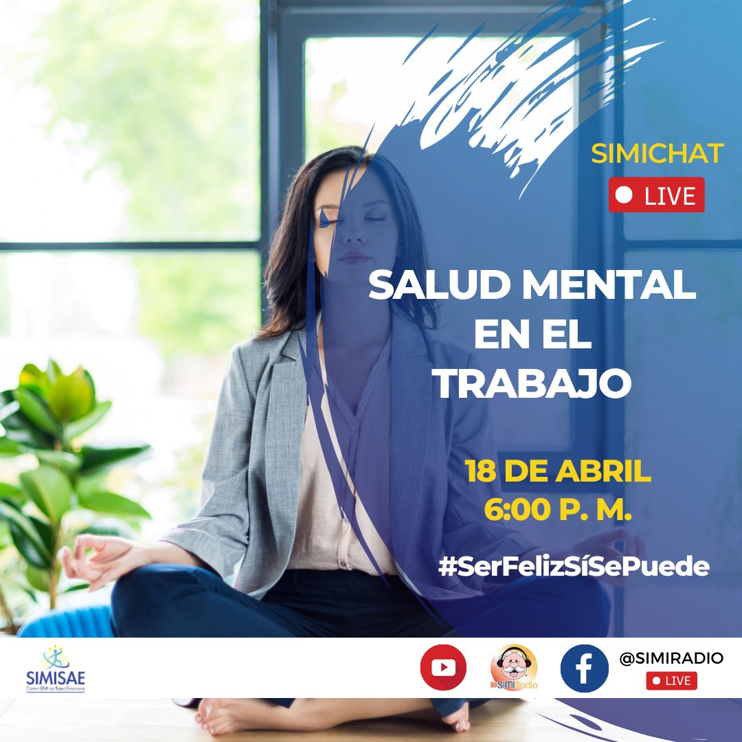 simisaemx's tweet photo. ¿Preocupado por tu salud mental en el trabajo? Descubre cómo cuidarla para evitar el agotamiento y mejorar tu bienestar emocional. ¡Tú eres la prioridad! Conéctate a nuestro #Simichat de hoy a las 6:00 p. m., por @simiradio.
#SerFelizSíSePuede #SIMISAE #SaludEmocional https://t.co/BVsHdZV62F