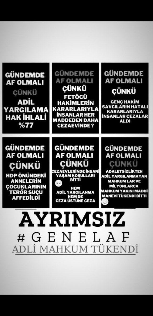 alpeflin's tweet photo. MahkumaAF SandıktaOy
Kapalı Cezaevlerinde 350.000 mahkûm, devam eden 8.600.000 ceza davası,Yargıtay da 450.000 dosya,Bölge Adliye Mahkemelerinde milyonlarca dosya,Teslim olmayanlar+Firar olanlar+Yurt dışında olanlar yüz binlerce adli davalı toplamda 10.000.000’u bulan kitle https://t.co/CDSamWYRWL