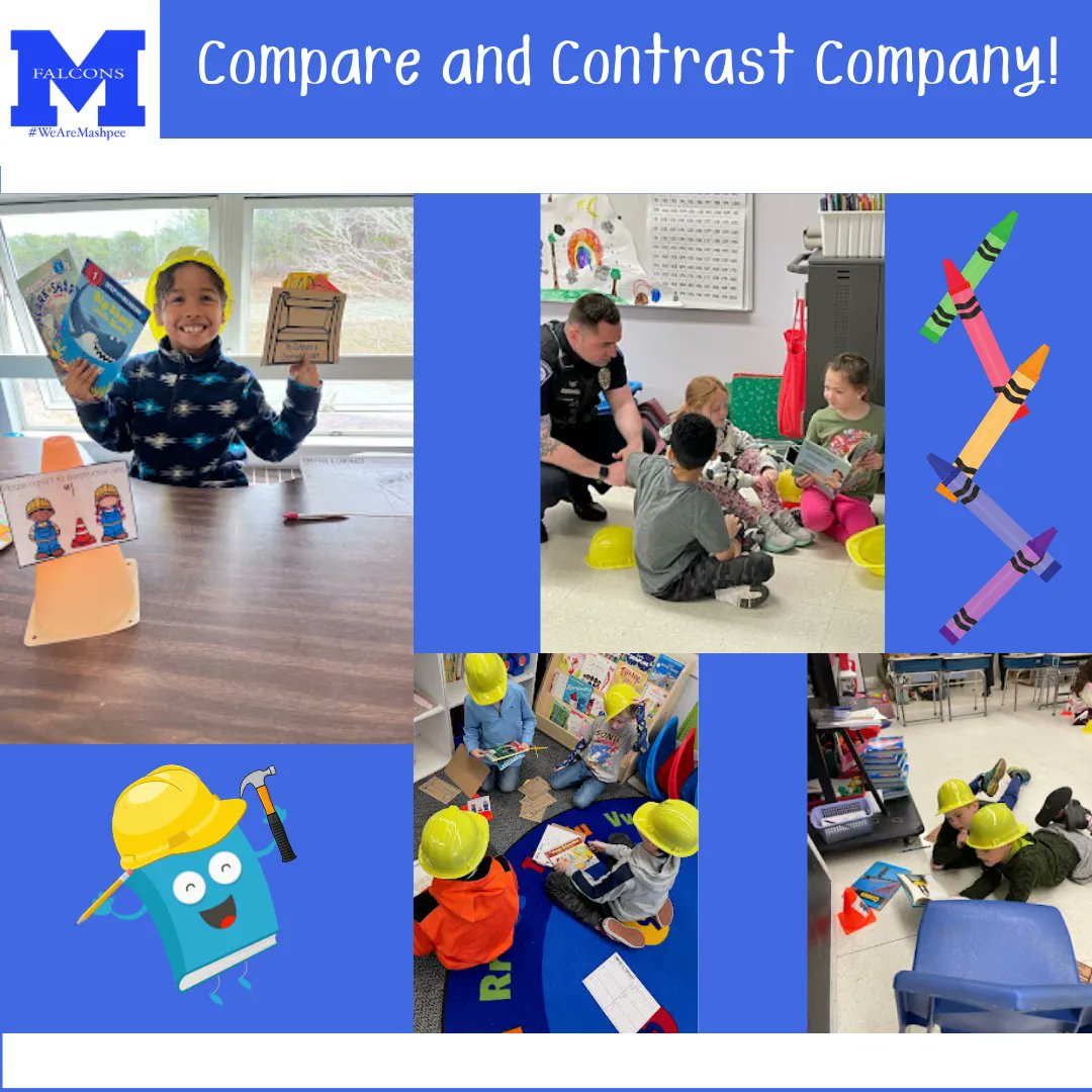 WeAreMashpee's tweet photo. 2nd graders in Ms. Shea, Ms. McMorrow & Ms. Matton's classes took out their toolboxes to build their academic skills. Students worked together in their construction sites. Officer Cogswell stopped by to do a construction detail
#Mashpee #MashpeePublicSchools #Community #KCCoombs https://t.co/4lYUgqwTlg