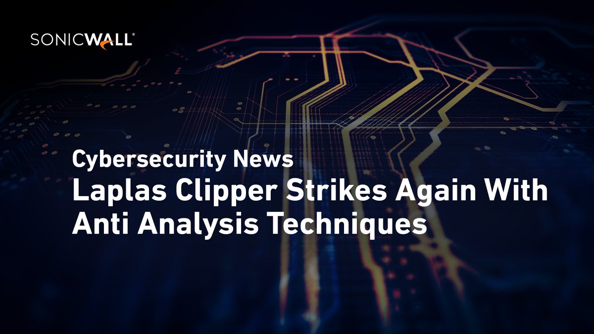 SonicWallAlerts's tweet photo. SonicAlert: SonicWall threat researchers discovered a new Laplas Clipper #malware variant. The malware targets #crypto users and uses anti-analysis techniques to evade detection. Find out how SonicWall Capture ATP with #RTDMI protects against this threat. https://t.co/oiAbyGmwo7 https://t.co/kSBtZng5vC