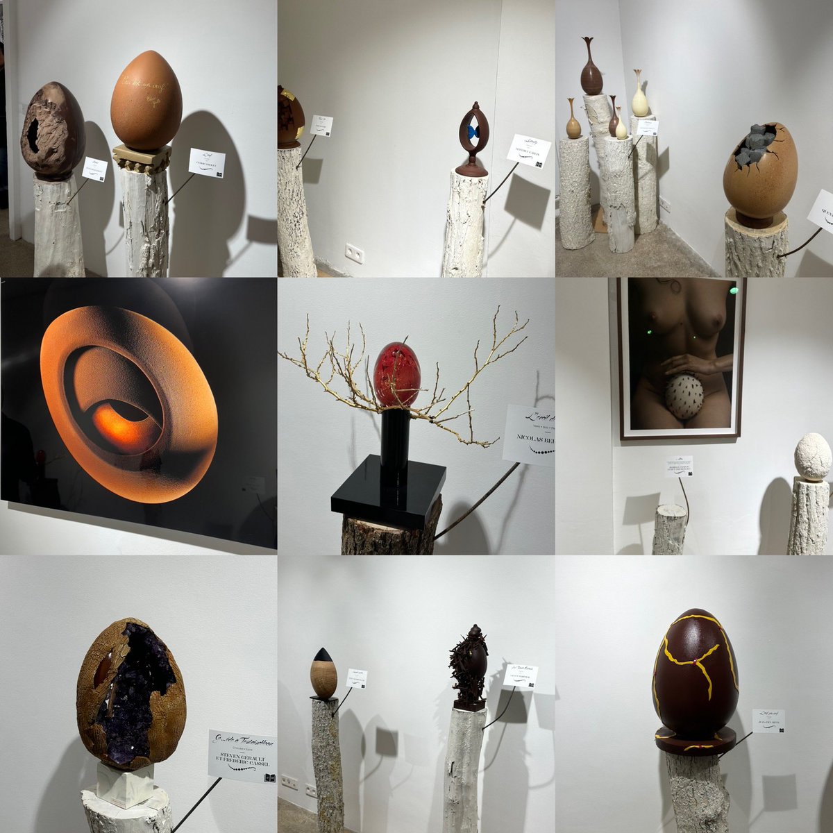 ggomez_chef's tweet photo. Magnifique exposition autour de l’œuf ! En chocolat, en bronze, en verre, en photo… 51 artistes pâtissiers et autres pour notre plaisir et sur une idée originale, gourmande et audacieuse de Frédéric Bau, soutenue par l’immense Pierre Hermé et parrainée par Patrick Roger. https://t.co/W3FeOFjVSb