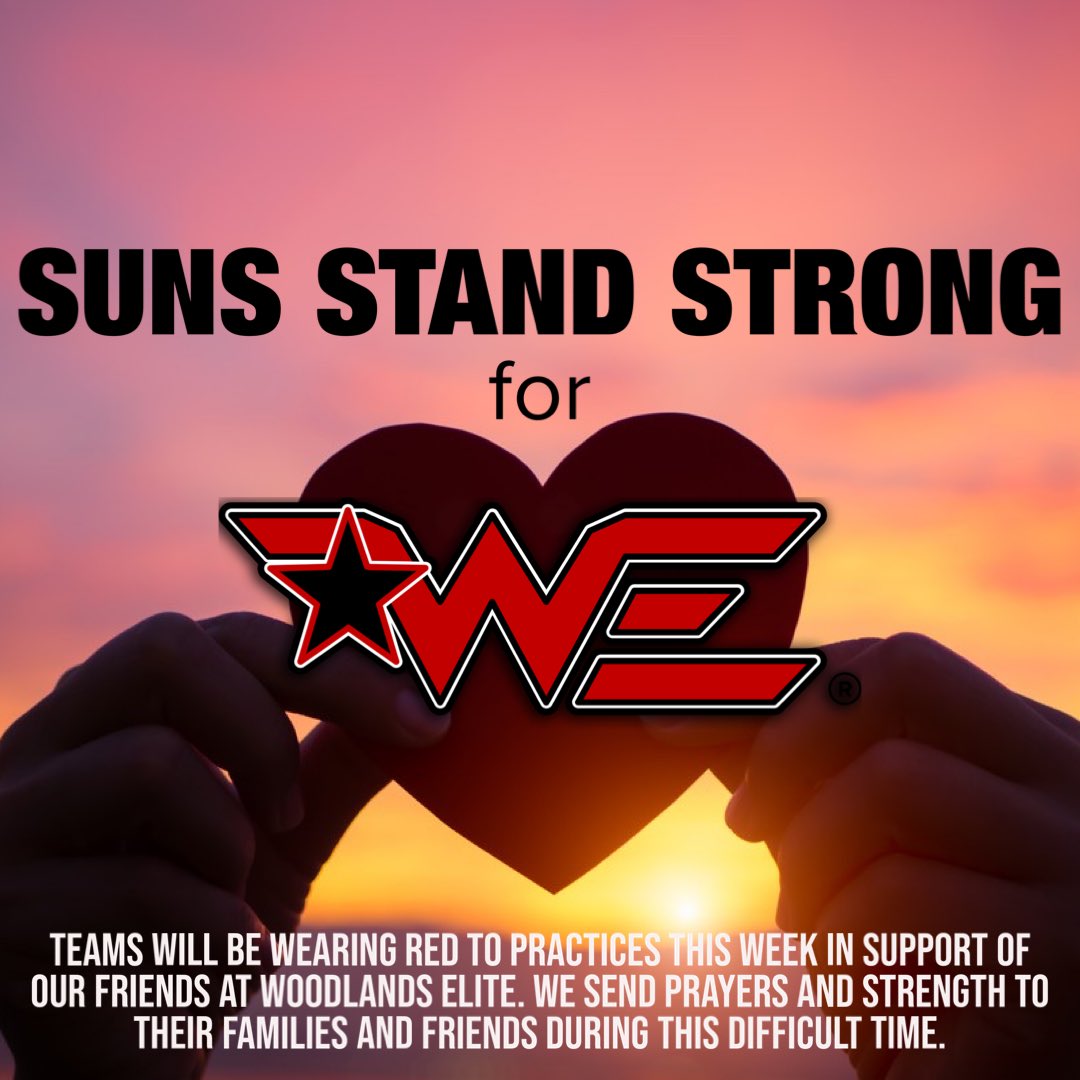ca_denverco's tweet photo. In support of our friends at Woodlands Elite, athletes practicing this week will be wearing red. We send our love, strength and prayers to those in the Woodlands Elite family during this traumatic and difficult time.
#SunsStandStrong #ForWE #PrayForWE #WoodlandsElite https://t.co/HnvXeOESNh
