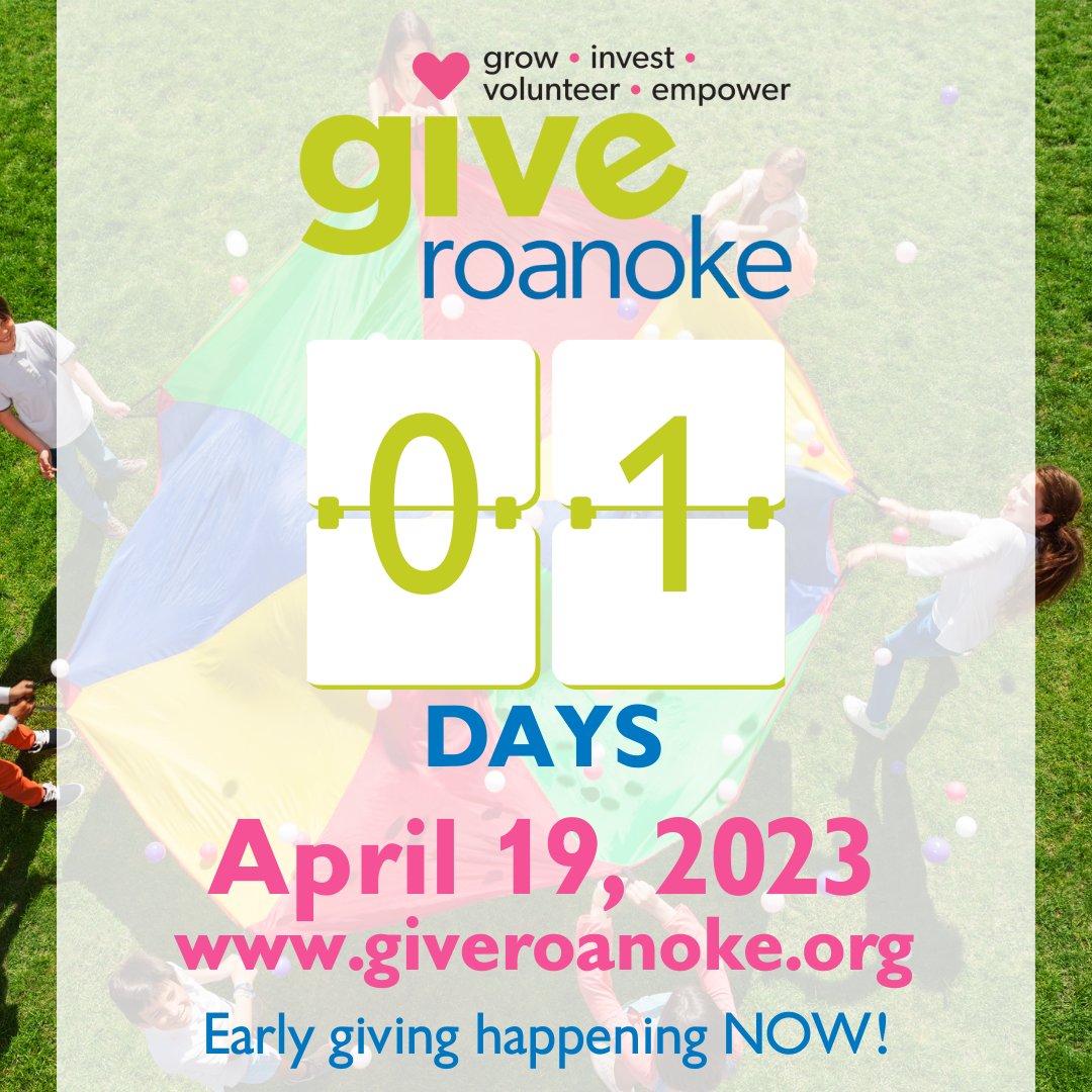 DowntownRoanoke's tweet photo. We're less than one day away from GIVE Roanoke!!! Your support helps our Downtown Ambassador program and Downtown Beautification.
Learn more about our GIVE Roanoke initiative at https://t.co/SW6wck59ey
#GIVERoanoke #roanokeva #roanokevalley #downtownroanoke https://t.co/bcFZxLSrq6
